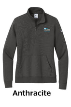 Load image into Gallery viewer, MCMC Apparel - Embroidered Nike Ladies Club Fleece Sleeve Swoosh 1/2-Zip