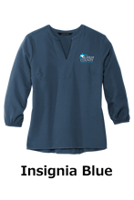 Load image into Gallery viewer, MCMC Apparel - Embroidered Mercer+Mettle® Women's Stretch Crepe 3/4-Sleeve Blouse