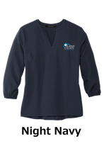 Load image into Gallery viewer, MCMC Apparel - Embroidered Mercer+Mettle® Women's Stretch Crepe 3/4-Sleeve Blouse