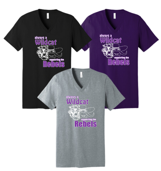 Wildcat/Rebels Anniversary : Unisex Jersey Short Sleeve V-Neck Tee