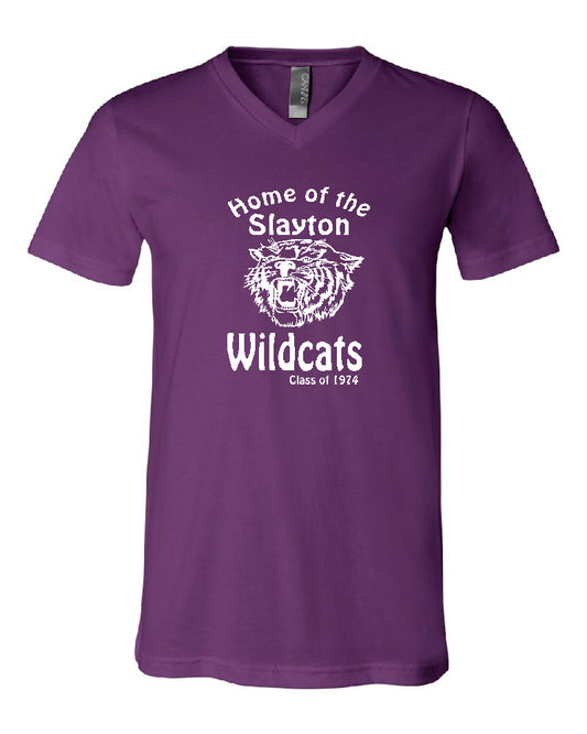 Slayton SHS Wildcats Bella VNeck Shirt Class of 1974