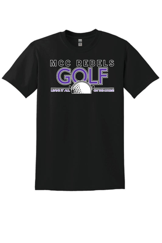 MCC Rebels Golf Gildan Tshirt - Black