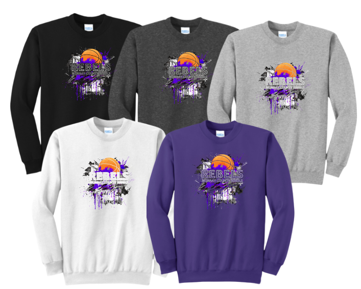 MCC 2023 Basketball  : Port & Company® Core Fleece Crewneck Sweatshirt (BB Splotch)