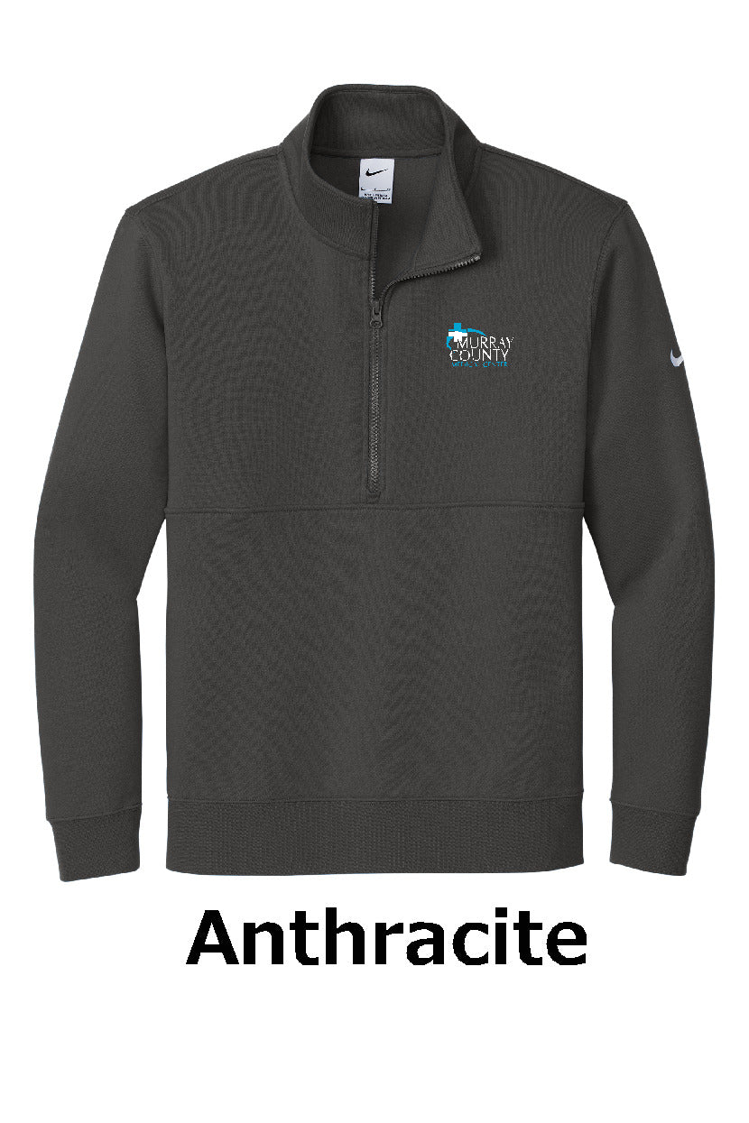 MCMC Apparel - Embroidered Nike Club Fleece Sleeve Swoosh 1/2-Zip