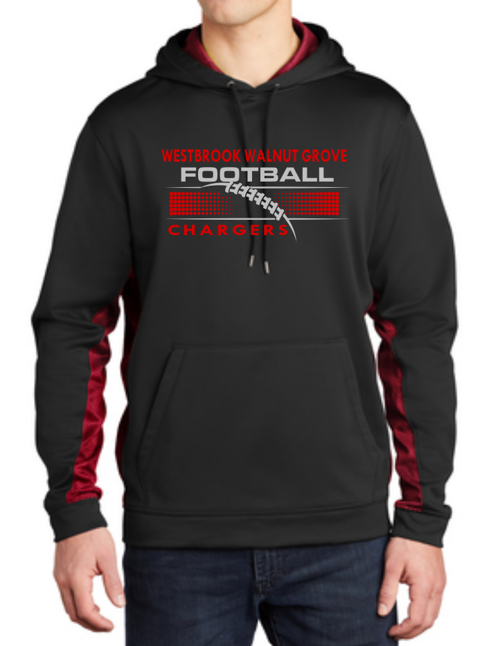 WWG Football 2023 : Sport-Tek® Sport-Wick® CamoHex Fleece Colorblock Hooded Pullover