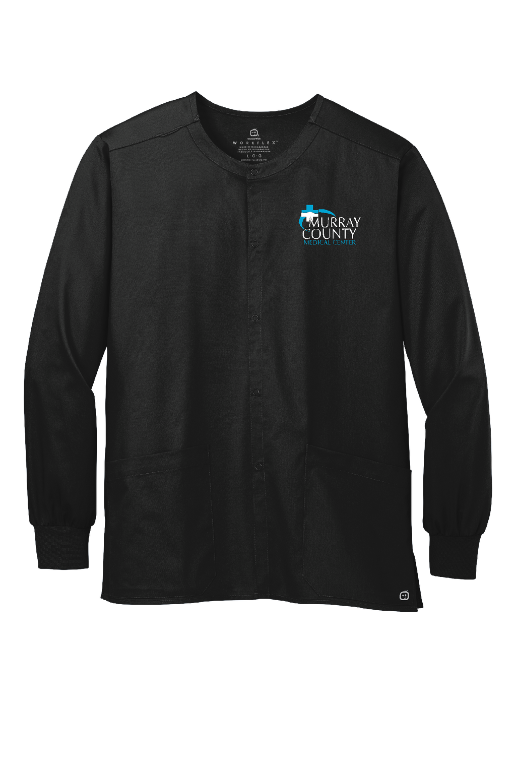 MCMC Apparel - Embroidered Wink® Unisex WorkFlex Snap-Front Scrub Jacket