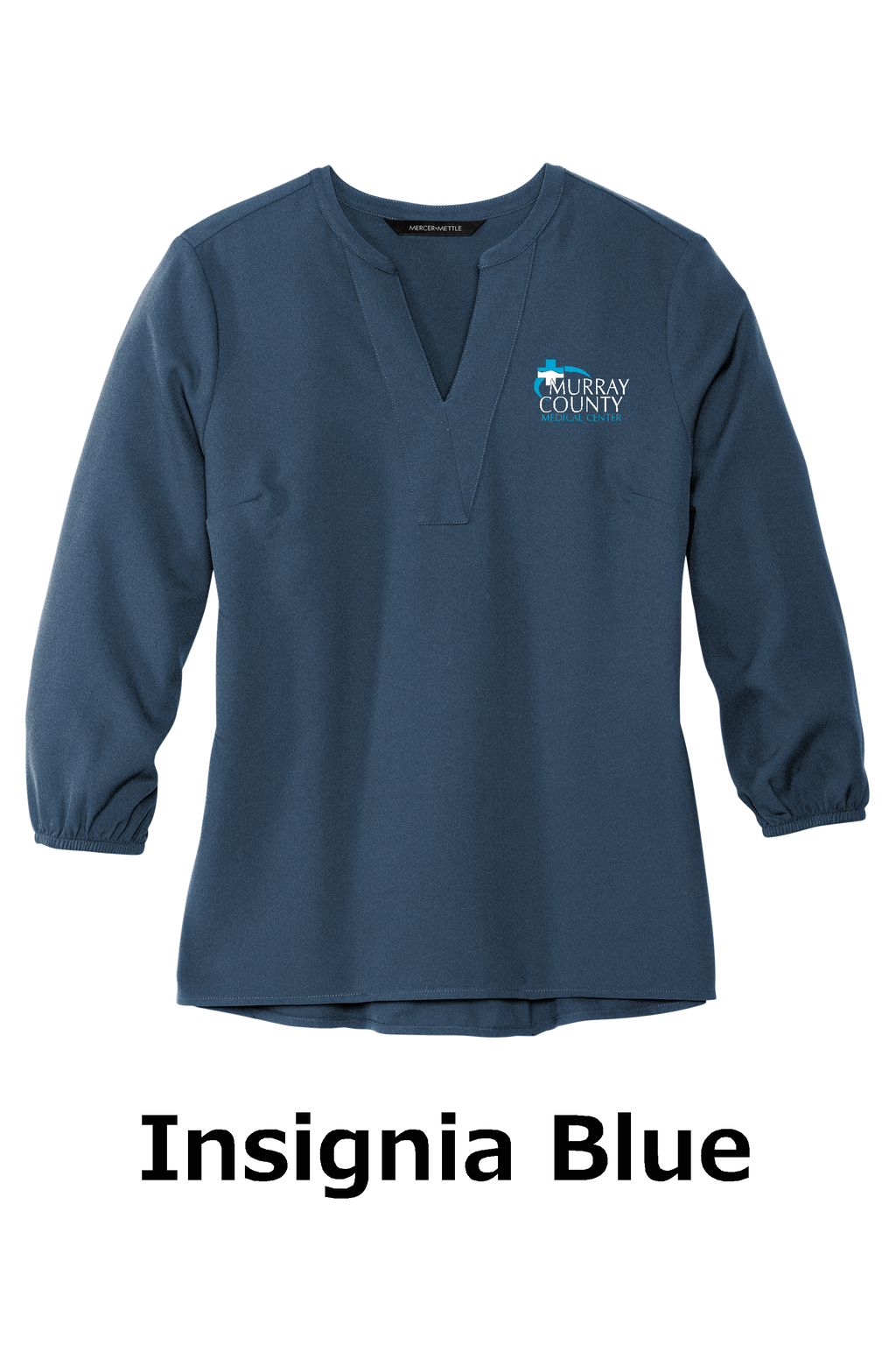 MCMC Apparel - Embroidered Mercer+Mettle® Women's Stretch Crepe 3/4-Sleeve Blouse