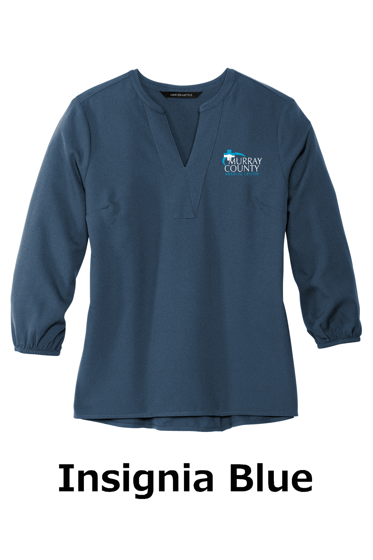 MCMC Apparel - Embroidered Mercer+Mettle® Women's Stretch Crepe 3/4-Sleeve Blouse