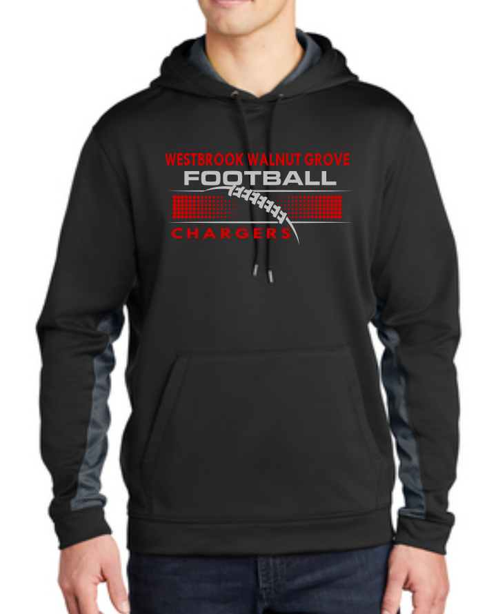 WWG Football 2023 : Sport-Tek® Sport-Wick® CamoHex Fleece Colorblock Hooded Pullover