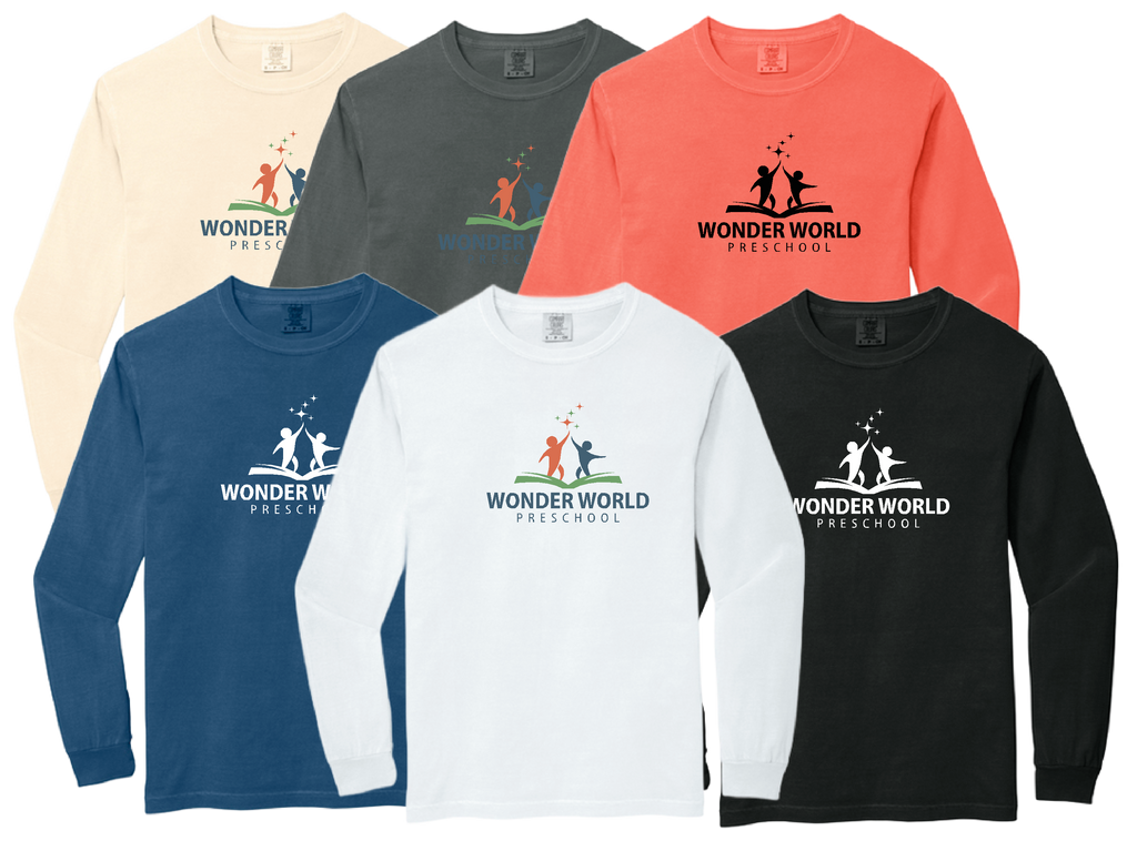 Wonder World Preschool Adult Comfort Colors Ring spun Long Sleeve Shirt