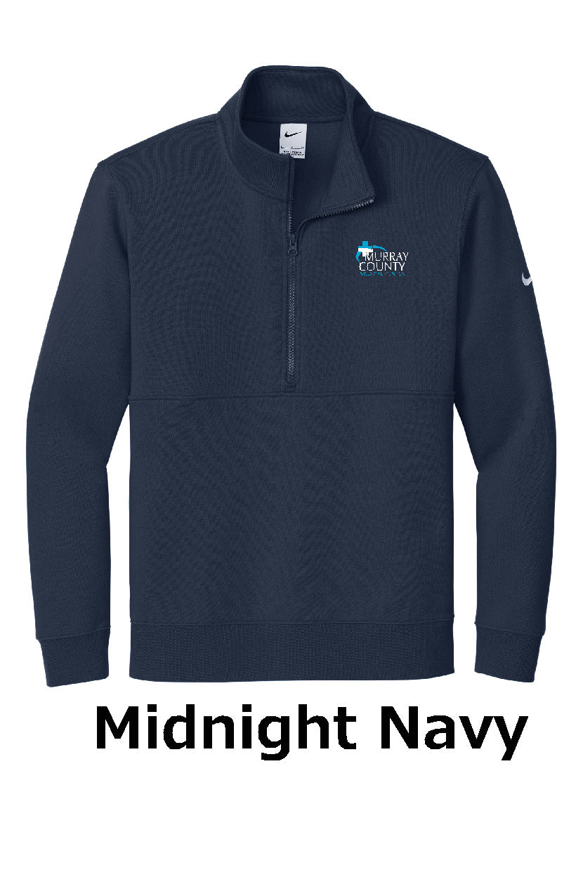 MCMC Apparel - Embroidered Nike Club Fleece Sleeve Swoosh 1/2-Zip