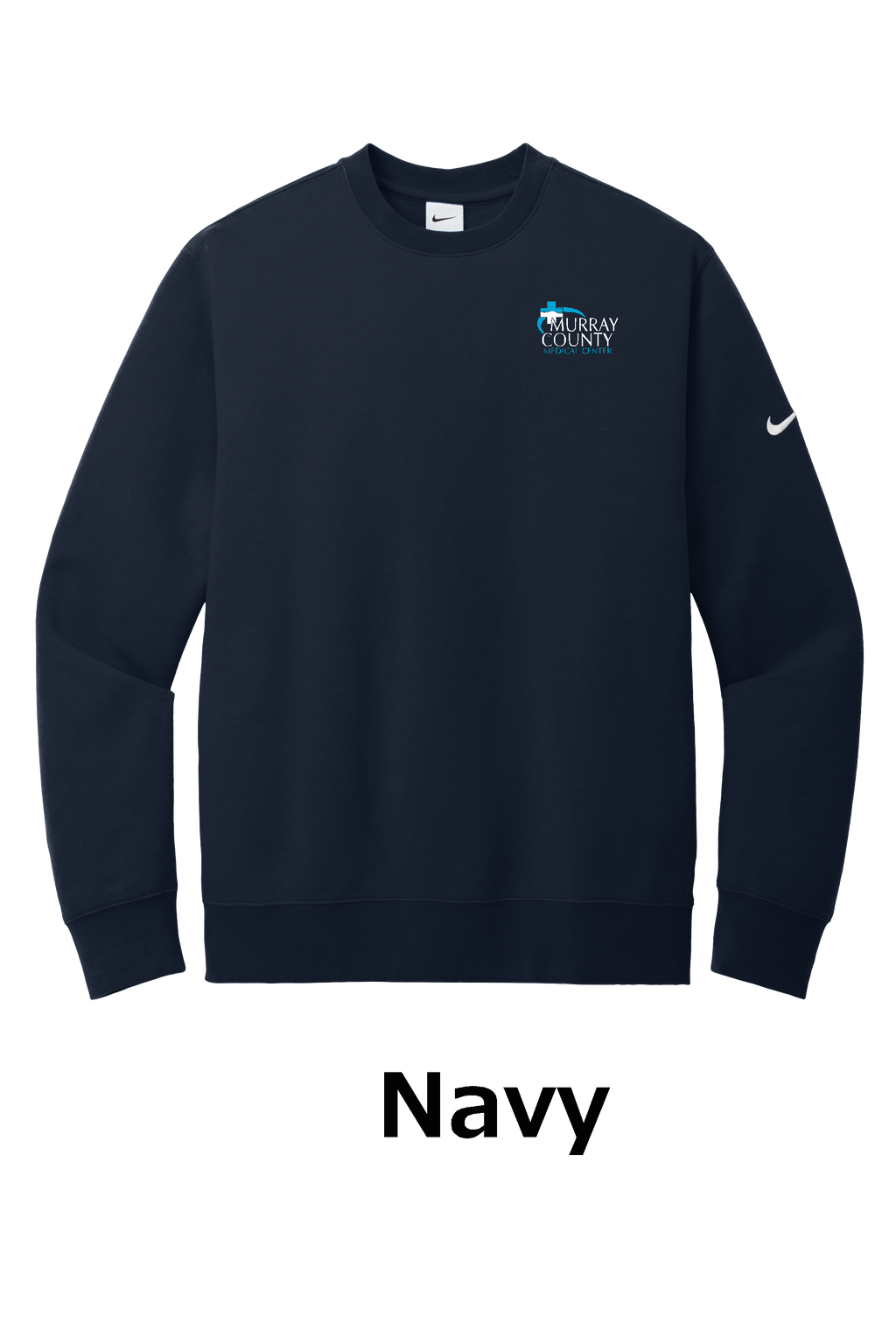 MCMC Apparel - Embroidered Nike Club Fleece Sleeve Swoosh Crew