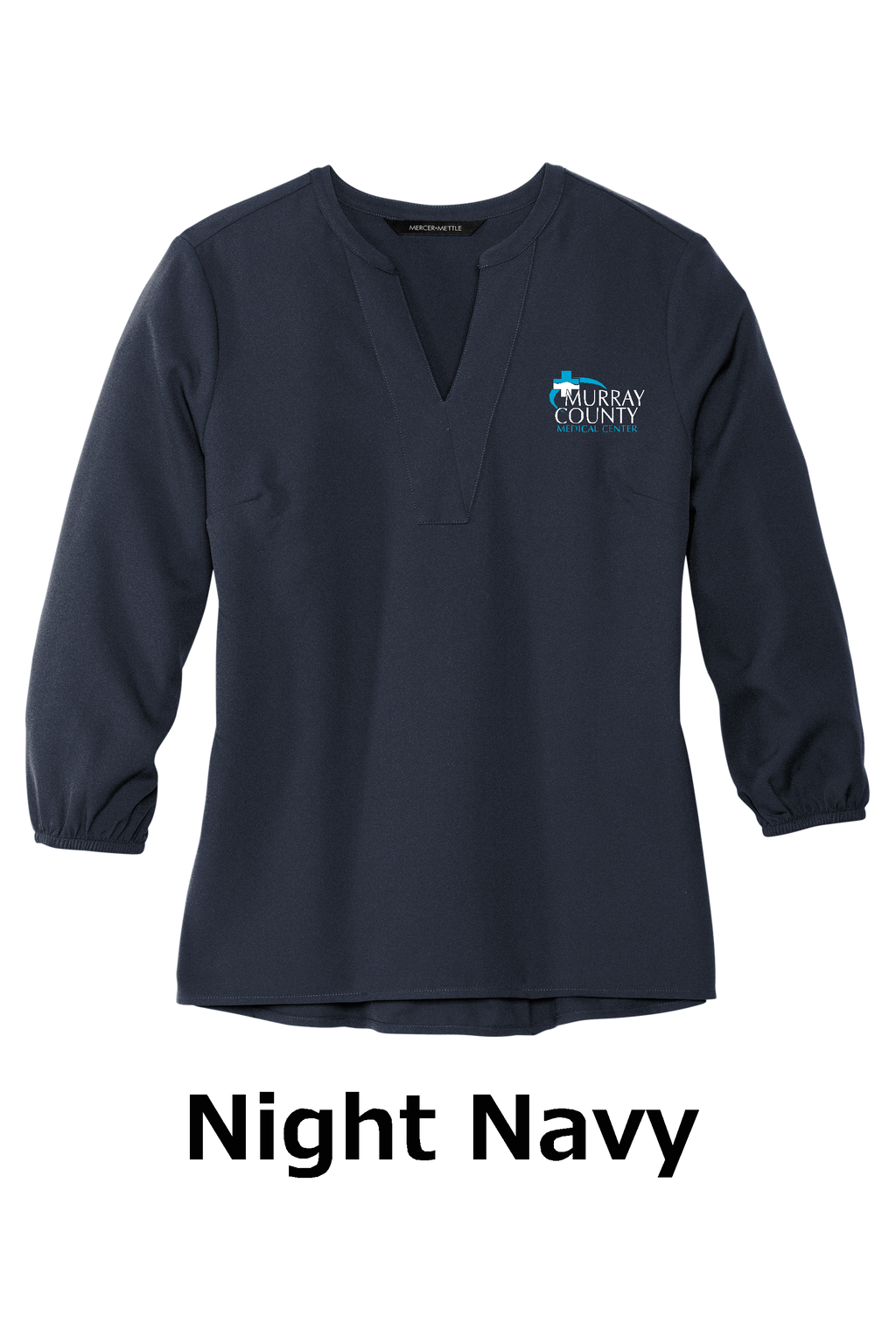 MCMC Apparel - Embroidered Mercer+Mettle® Women's Stretch Crepe 3/4-Sleeve Blouse