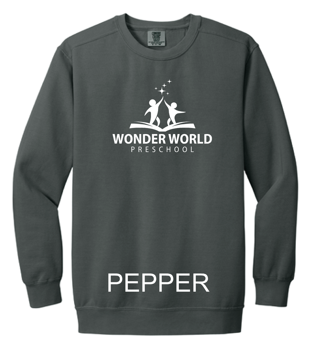 Wonder World Preschool Adult Comfort Colors® Ring Spun Crewneck Sweatshirt