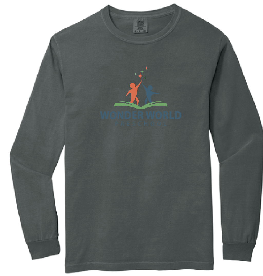 Wonder World Preschool Adult Comfort Colors Ring spun Long Sleeve Shirt