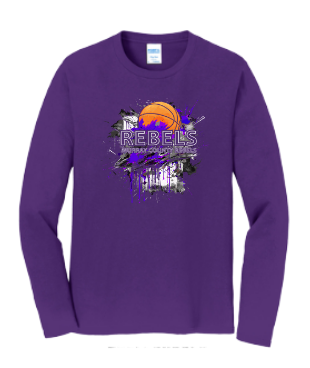 MCC 2023Basketball : Port & Company® Long Sleeve Core Cotton Tee (BB Splotch)