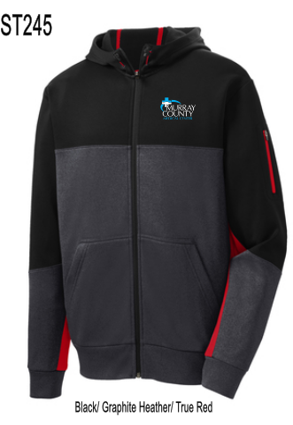 MCMC Apparel - Embroidered Sport-Tek Tech Fleece Colorblock Full-Zip Hooded Jacket
