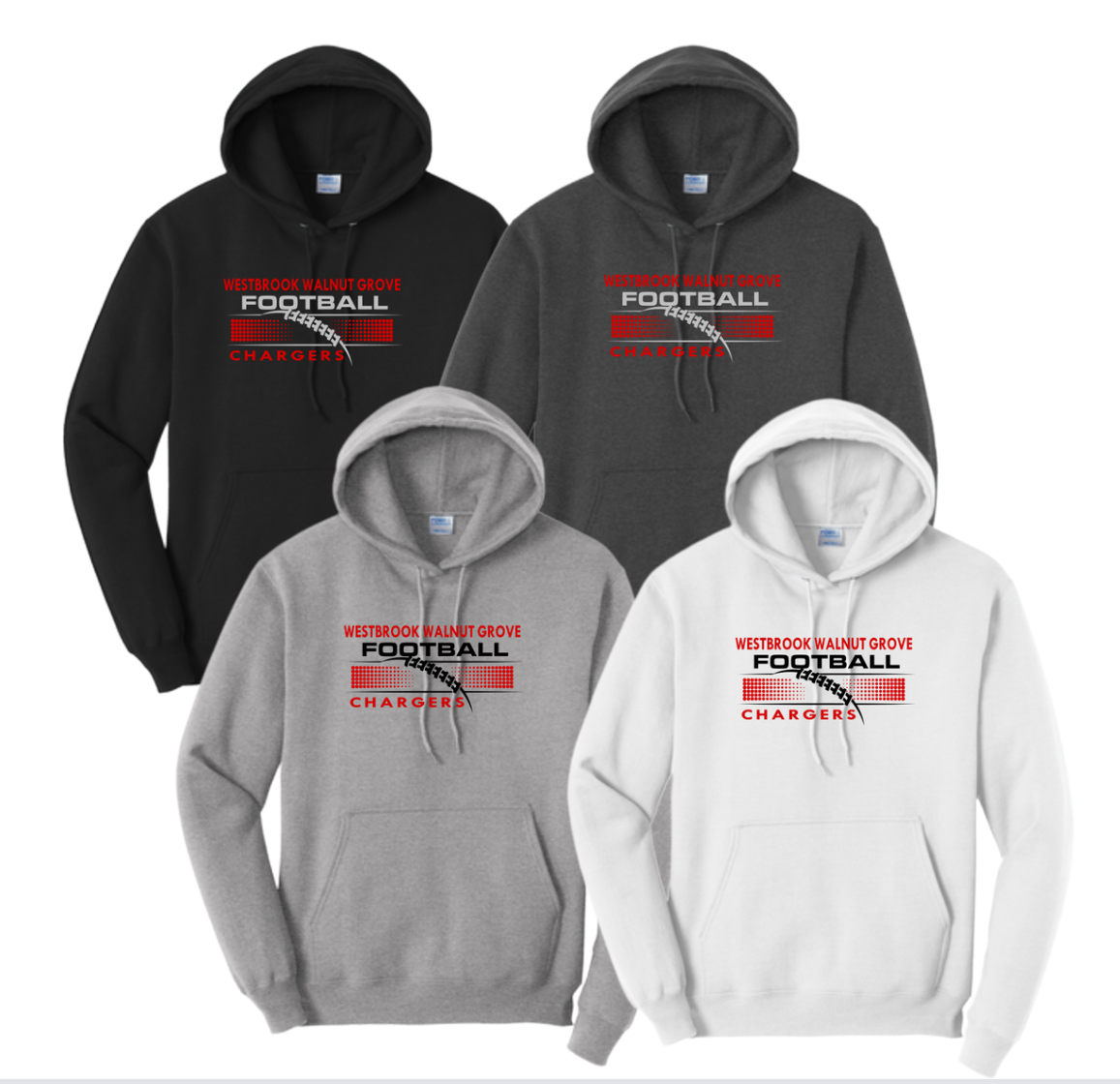 WWG Football 2023 : Port & Company® Core Fleece Pullover Hooded Sweatshirt