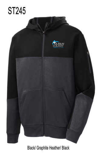 MCMC Apparel - Embroidered Sport-Tek Tech Fleece Colorblock Full-Zip Hooded Jacket