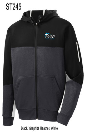 MCMC Apparel - Embroidered Sport-Tek Tech Fleece Colorblock Full-Zip Hooded Jacket