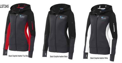 MCMC Apparel - Embroidered Sport-Tek Ladies Tech Fleece Colorblock Full-Zip Hooded Jacket