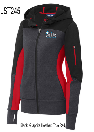 MCMC Apparel - Embroidered Sport-Tek Ladies Tech Fleece Colorblock Full-Zip Hooded Jacket