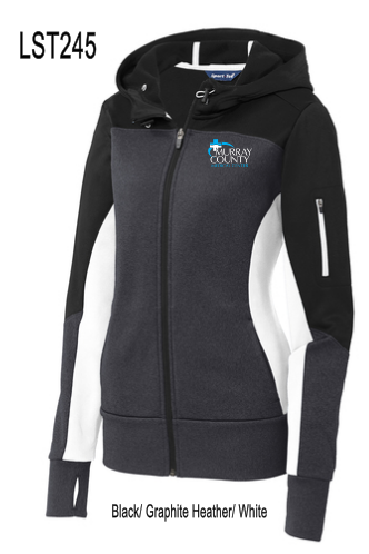 MCMC Apparel - Embroidered Sport-Tek Ladies Tech Fleece Colorblock Full-Zip Hooded Jacket