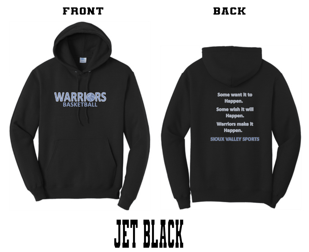2024 Warrior Basketball : Port & Company® Core Fleece Pullover Hooded Sweatshirt