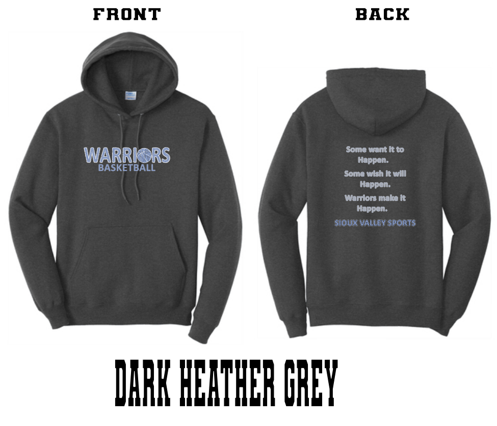 2024 Warrior Basketball : Port & Company® Core Fleece Pullover Hooded Sweatshirt