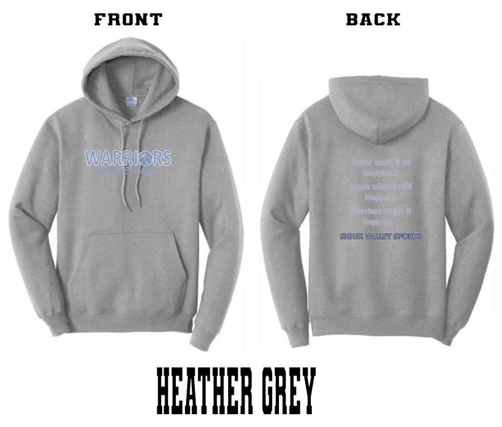 2024 Warrior Basketball : Port & Company® Core Fleece Pullover Hooded Sweatshirt