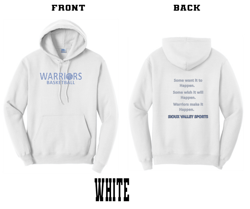 2024 Warrior Basketball : Port & Company® Core Fleece Pullover Hooded Sweatshirt