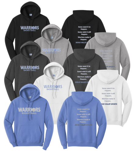 2024 Warrior Basketball : Port & Company® Core Fleece Pullover Hooded Sweatshirt