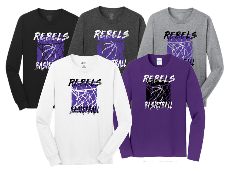 MCC 2024 Basketball : Port &amp; Company® Long Sleeve Core Cotton Tee (BB Hoop)