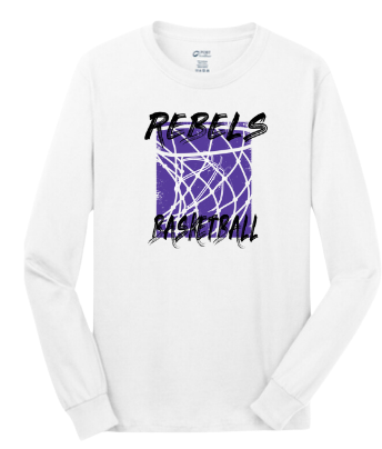 MCC 2024 Basketball : Port &amp; Company® Long Sleeve Core Cotton Tee (BB Hoop)