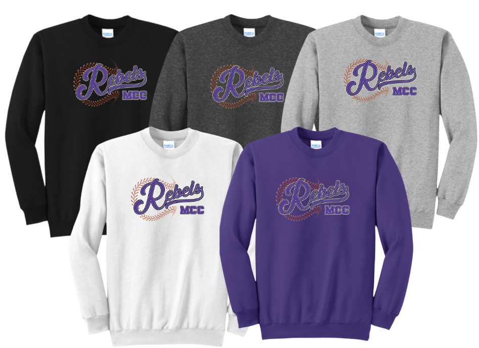 MCC 2025 Baseball/Softball : Port & Company® Core Fleece Crewneck Sweatshirt