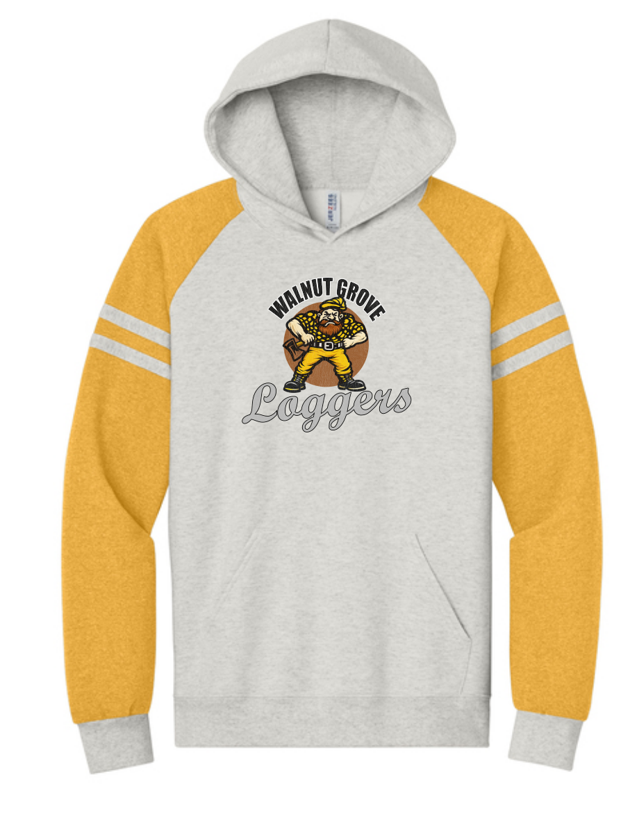 2026 WG Loggers : Design 1 : Jerzees® Unisex NuBlend® Varsity Colorblock Hooded Sweatshirt