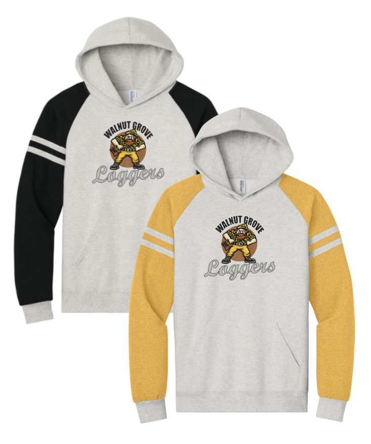 2026 WG Loggers : Design 1 : Jerzees® Unisex NuBlend® Varsity Colorblock Hooded Sweatshirt