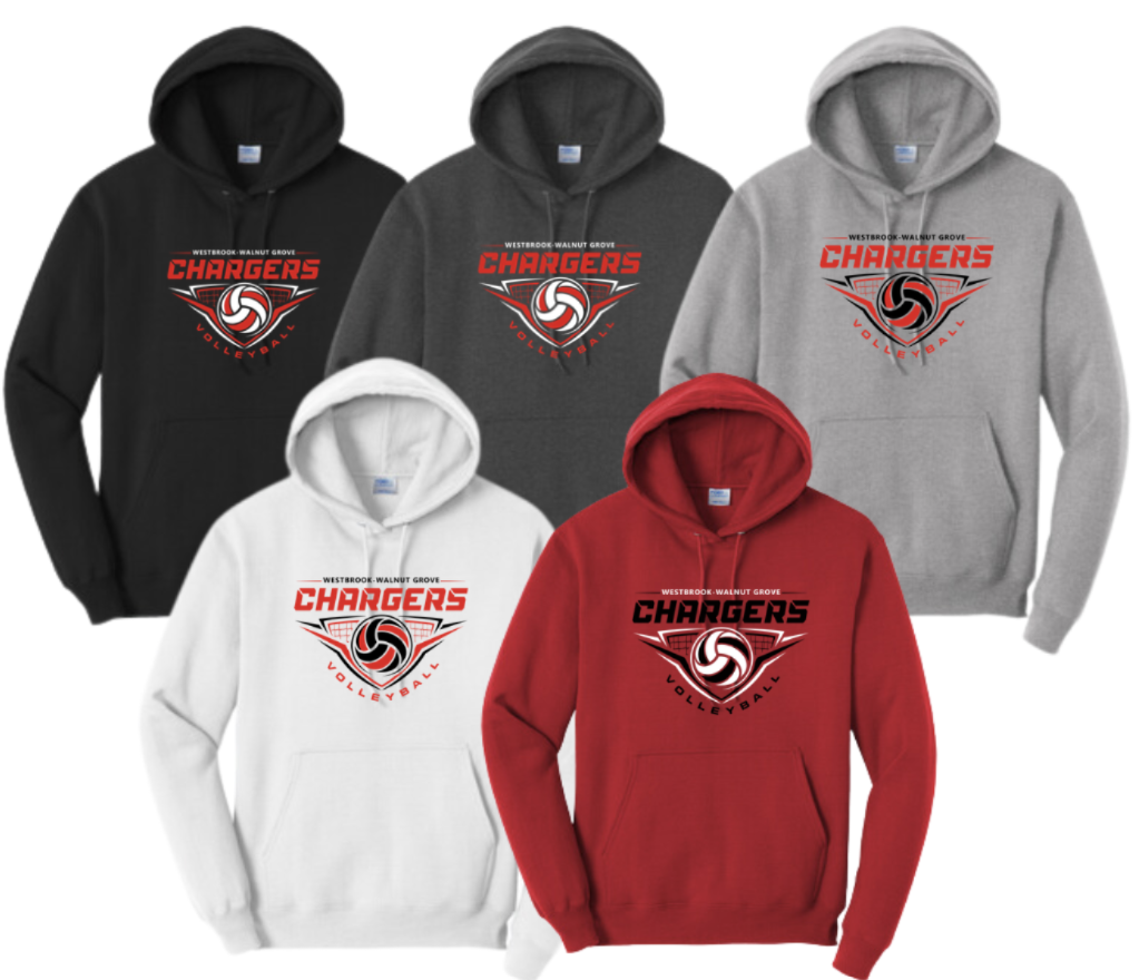 2026 WWG Volleyball  : Port & Company® Core Fleece Pullover Hooded Sweatshirt
