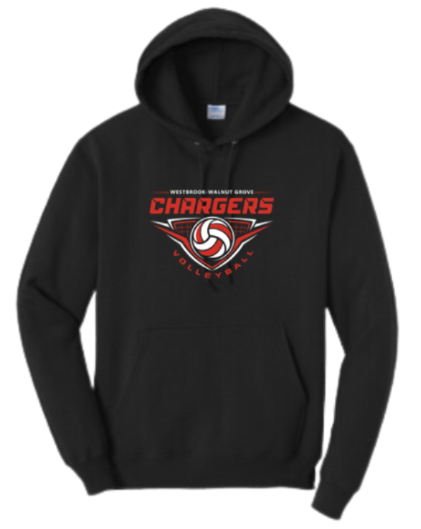 2026 WWG Volleyball  : Port & Company® Core Fleece Pullover Hooded Sweatshirt
