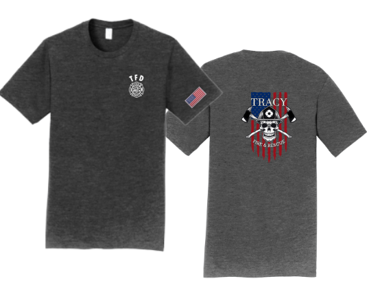 Tracy Fire Department : Skull : Port & Company® Fan Favorite™ Tee