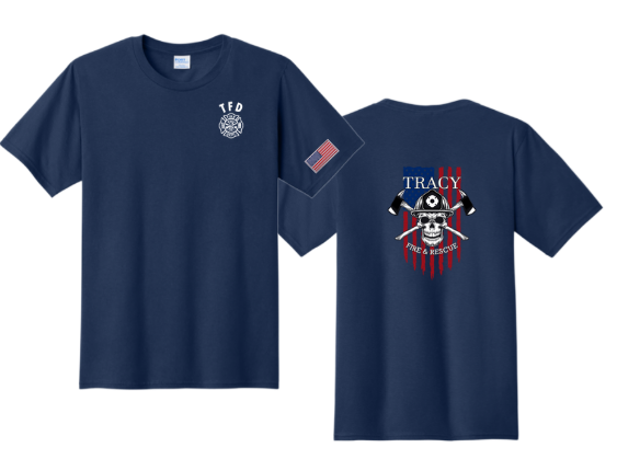 Tracy Fire Department : Skull : Port & Company® Fan Favorite™ Tee