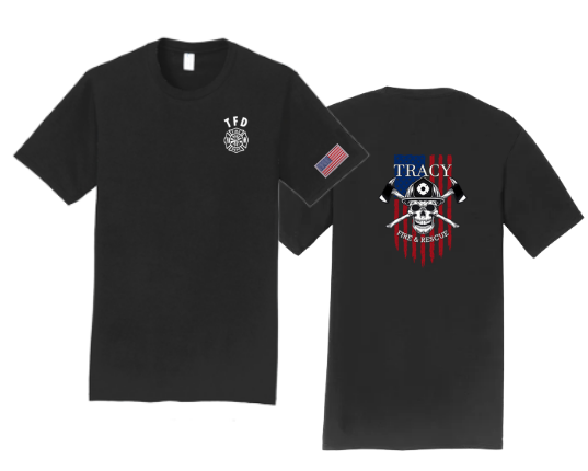 Tracy Fire Department : Skull : Port & Company® Fan Favorite™ Tee