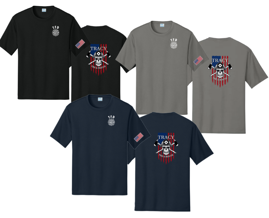 Tracy Fire Department : Skull : Port & Company® Performance Tee
