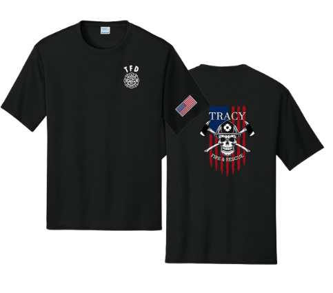 Tracy Fire Department : Skull : Port & Company® Performance Tee