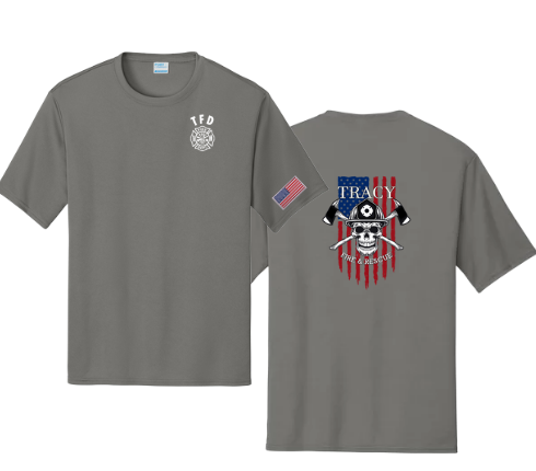 Tracy Fire Department : Skull : Port & Company® Performance Tee