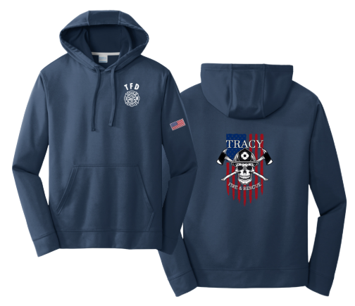 Tracy Fire Department : Skull  : Port & Company Performance Fleece Hoodie