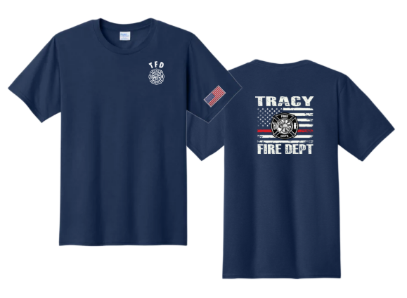 Tracy Fire Department : Red Line Flag : Port & Company® Fan Favorite™ Tee