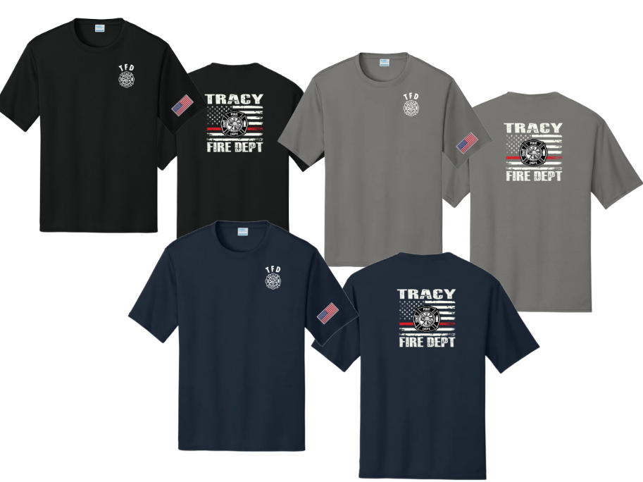 Tracy Fire Department : Red Line Flag : Port & Company® Performance Tee