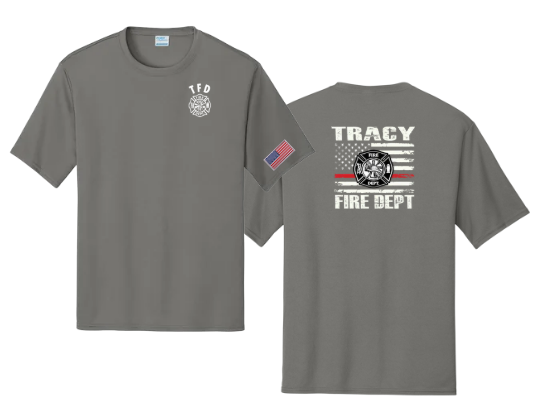 Tracy Fire Department : Red Line Flag : Port & Company® Performance Tee