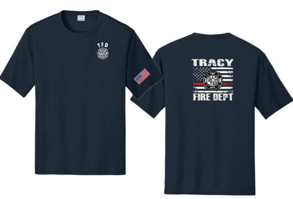 Tracy Fire Department : Red Line Flag : Port & Company® Performance Tee